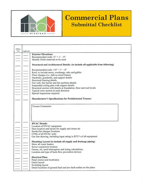 Commercial Plans Submittal Checklist .
